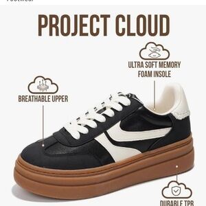 Project Cloud Women's Black and White Sneakers